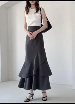 GRL ティアードフリルアシンメトリーマーメイドスカート　gc300