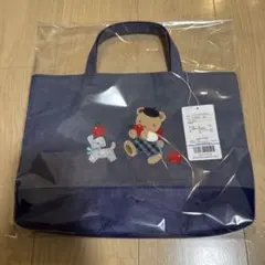 未使用♡ファミリア♡ブック入れ（マチ付き）デニムバッグ 定価16,500