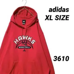 adidas アディダス HAWKS チームロゴ パーカー XL 刺繍ロゴ