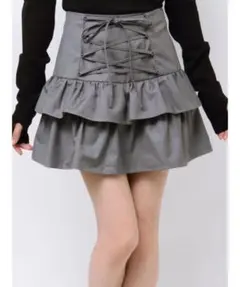 jouetie レースアップティアードミニスカパン グレー Mサイズ