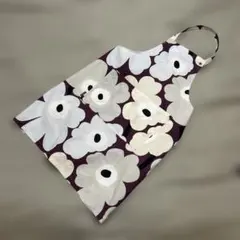 marimekkoマリメッコ　ウニッコ柄　エプロン　パープル×グレー