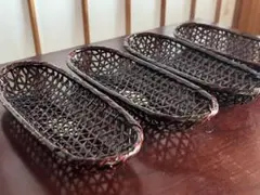 籃胎(らんたい)漆器　おしぼり置き Amazon | らんたい（籃胎）おしぼり受け（おしぼり入れ）5枚セット