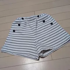 GU ストライプ ボタン付き ハーフパンツ 150cm