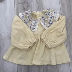 コーデュロイ 花柄襟 トップス 90センチ