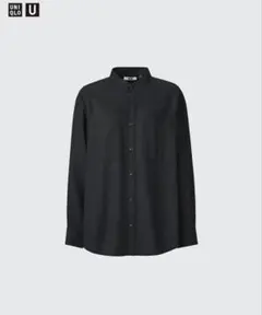 【完売品】ユニクロU バンドカラーリラックスシャツ　ブラック　M 希少