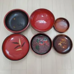 菓子入れ　菓子鉢　円形　皿　器　中古品　まとめ売り　6枚　昭和レトロ