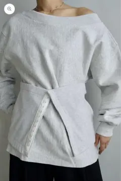 ハグオーワー CLOTH&CROSS ラメ裏毛タックカットソー グレー - メルカリ
