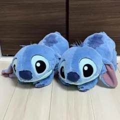 ディズニー　スティッチ　寝そべりなでなでしてね　超BIGぬいぐるみ　2個