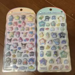 【正規品】　コットンパフィー　サンリオ　はぴだんぶい　キャラクター　２枚セット