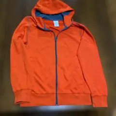 adidas フード付きパーカー M オレンジ