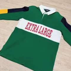 EXTRA LARGE ラグビーシャツ ポロシャツ グリーンM