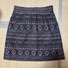 幾何学模様ミニスカート 台形　スカート