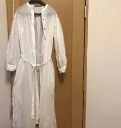 シャツワンピース マレットメット 白シャツワンピ　シアーシャツ