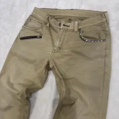 【archive】lee ベージュデニムパンツ　スタッズ　ジップ　ギミックパンツ