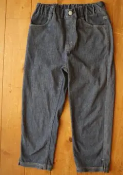 GU150デニムストレッチパンツ　ズボン7分丈ポケット女の子ハーフパンツ