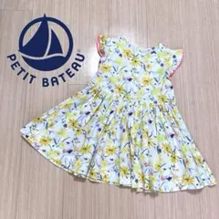 美品　PETIT BATEAU プチバトー　花柄ノースリーブワンピース 100