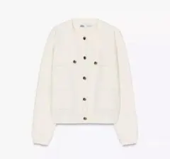 ZARA ゴールドボタン ニットカーディガン ニットジャケットM