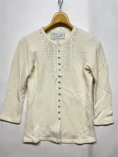 綺麗 アニエスベー スナップボタン スウェット生地 カーディガン 白 サイズS位