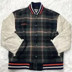 コロンビア　Columbia タータンチェック　スタジャンブルゾン カウレザー