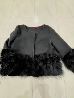 ファー付きショート丈ジャケット