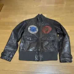 アビレックス　バックプリント　レザージャケット美品　AVIREX