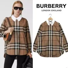 美品 BURBERRY バーバリー メガチェック ノバチェック 長袖シャツ