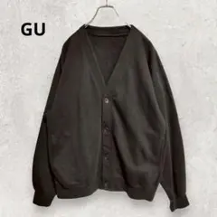GU スウェットカーディガン L 黒 オーバーサイズ 裏起毛 秋冬コーデ