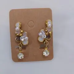 フラワー パール ゴールド ピアス