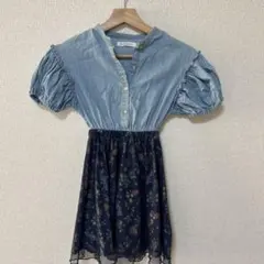 THE SHOP TK 半袖ワンピース デニムブルー　お買い得価格