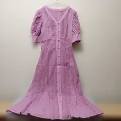 LANVIN en Bleu ボタニカルレースワンピース