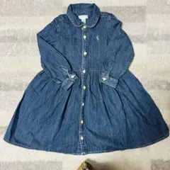 【美品】　Ralph Lauren デニムシャツワンピース　ブルマ付　24M