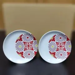 有田焼華山窯鎌倉パスタ菊紋様 豆皿 2枚セット 和食器