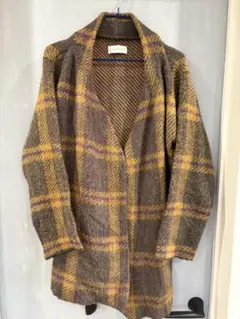 SIMPLICITE チェック柄 モヘア混 カーディガン