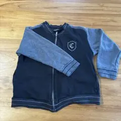 COMME CA ISM ジップアップジャケット 黒/グレー