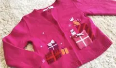 お値下げ　レア　ファミリア♡カーディガン ウール ピンク　110cm