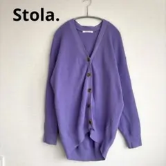 Stola. ストラ　オーバー シルエット 片畔 ミドル丈 ニット カーディガンのサムネイル