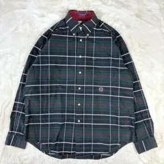 90s TOMMY トミーヒルフィガー　L 長袖シャツ　刺繍ロゴ　好配色　Y2K