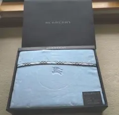 バーバリー　コットンボアシーツ　水色　140×240