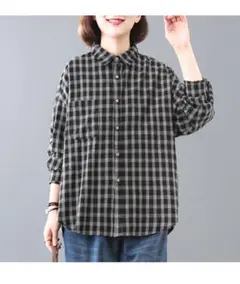 オシャレ カジュアル 春秋物 気質満点 シャツ ブラウス 通勤 チェック