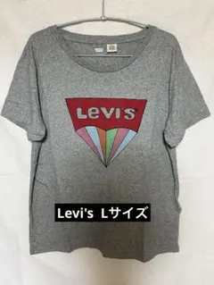 【美品】リーバイスLevi's ロゴ レインボーグラフィックTシャツ グレー Lのサムネイル