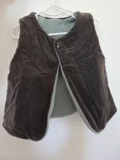 【着画あり】リバーシブル ベビー ベスト ブラウン ミント