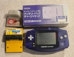 ゲームボーイアドバンス 本体 クリアパープル　ソフト付き ジャンク