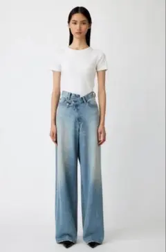MOUSSY CROSS WAIST WIDE STRAIGHT サイズ1のサムネイル