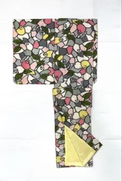 【着物】　袷　小紋　銘仙　花柄　レトロ　カラフル