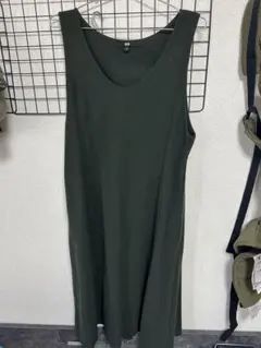 UNIQLO ブラッシュドジャージージャンパースカート ブラック L