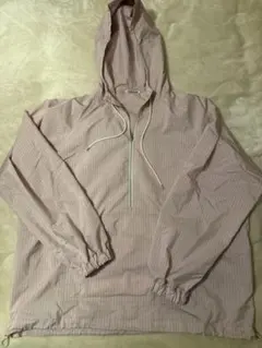 オーラリー　AURALEE ストライプ柄 フード付きパーカー