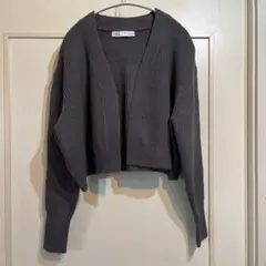 ZARA リブ編み　カーディガン　ボレロ