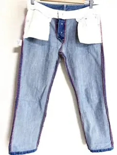 JEANASIS ジーナシス デザインデニム 赤ステッチ ヴィンテージ加工