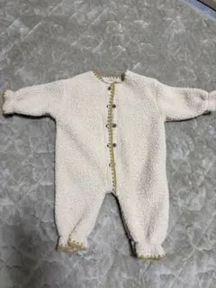 ZARA ボアロンパース クリーム色 68cm 3-6M