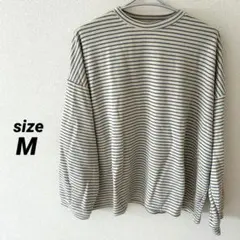 ボーダー　長袖　トップス　レディース　M ニット　カジュアル　ゆったり